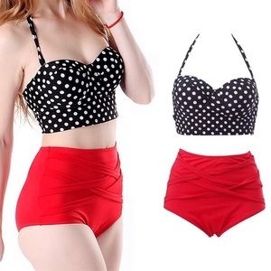 Vintage high-waisted bikini!👙